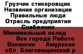 Грузчик-стикеровщик › Название организации ­ Правильные люди › Отрасль предприятия ­ Снабжение › Минимальный оклад ­ 24 000 - Все города Работа » Вакансии   . Амурская обл.,Благовещенский р-н